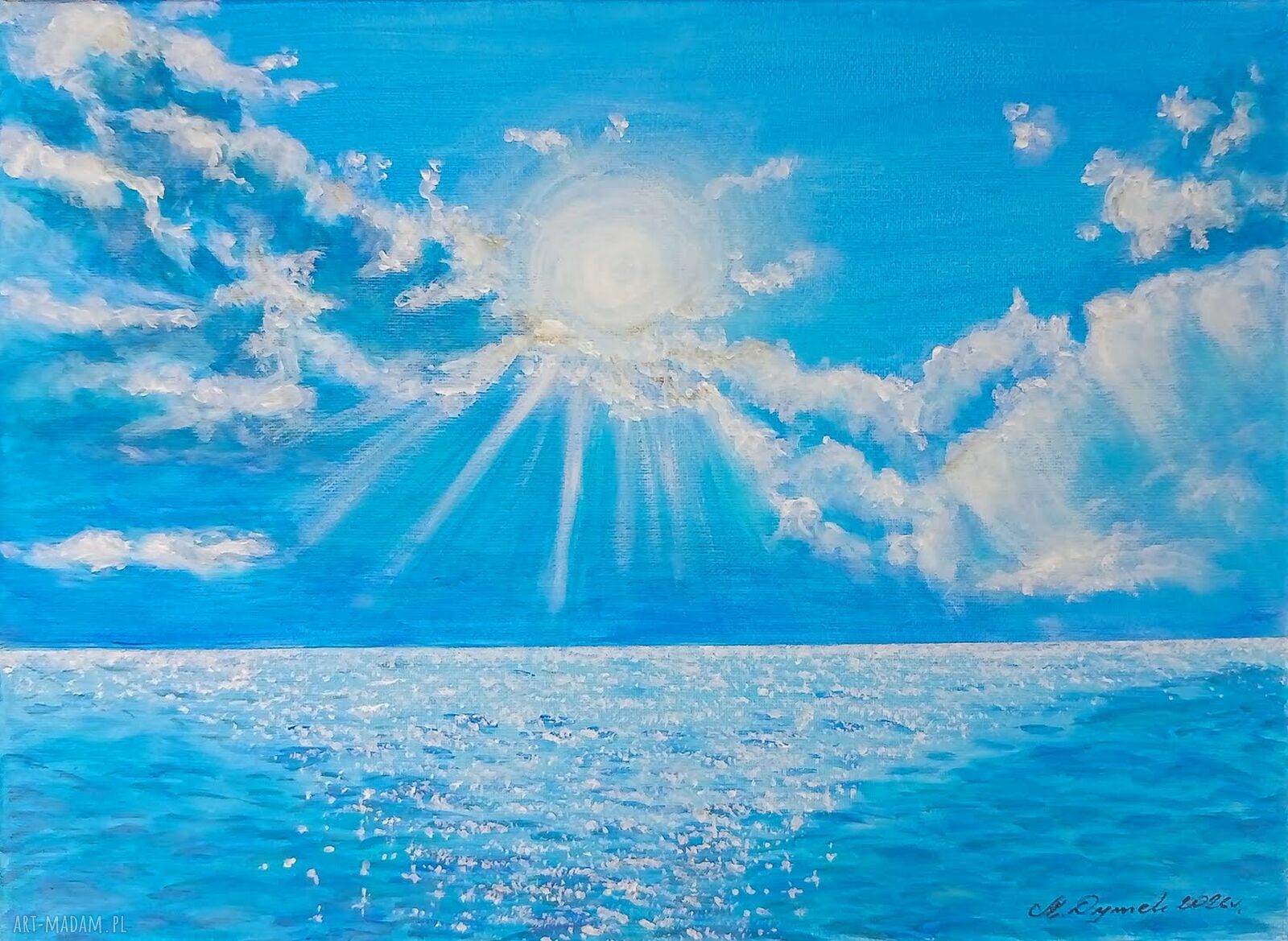 Oryginalny obraz akrylowy na płótnie „Bezkres oceanu” 30x40 cm