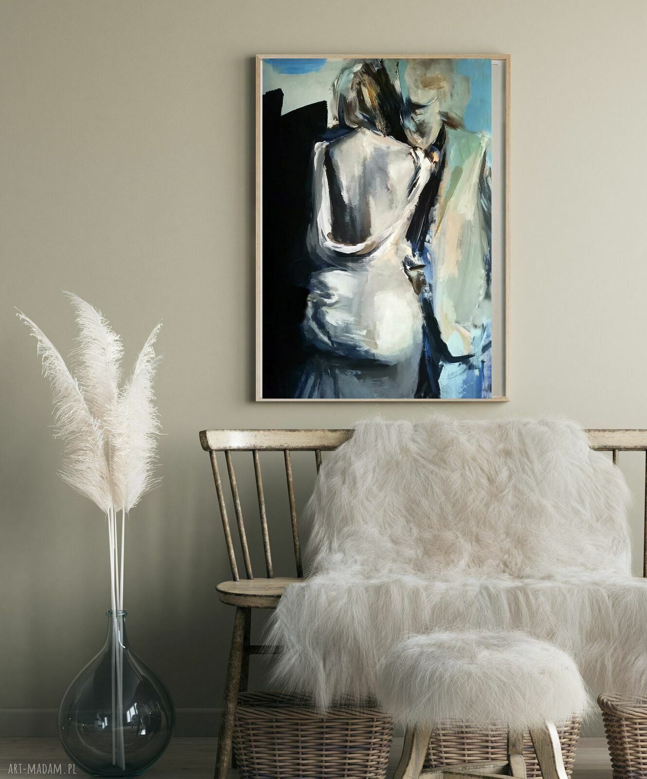 Us - grafika 50x70 cm do sypialni: druk fine art i akryle na papierze archiwalnym