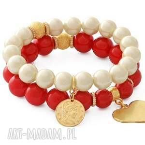 lavoga valentine s day - red jade & cream pearl set