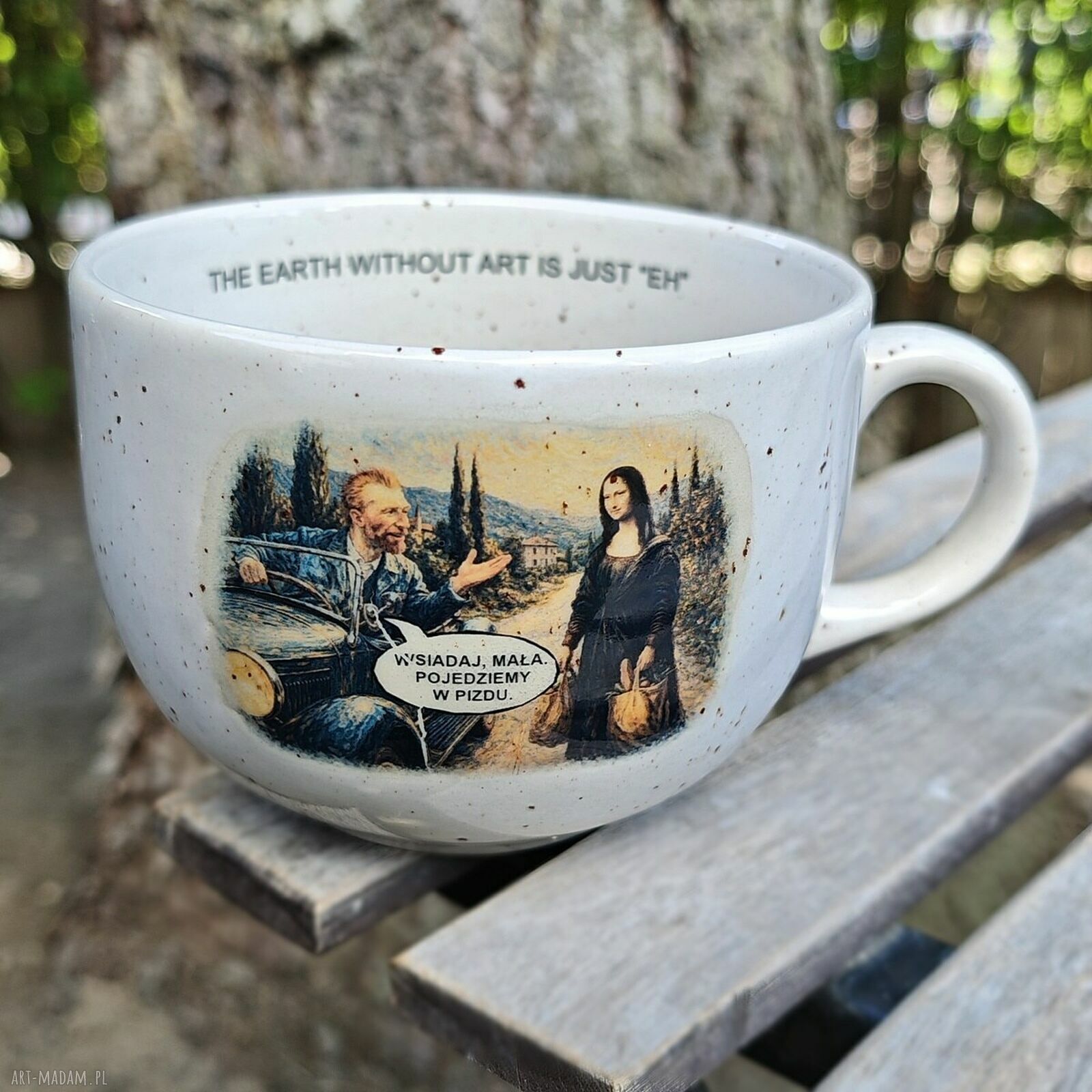 Kubek ceramiczny Van Gogh - Pojedziemy w..., 600 ml (handmade)