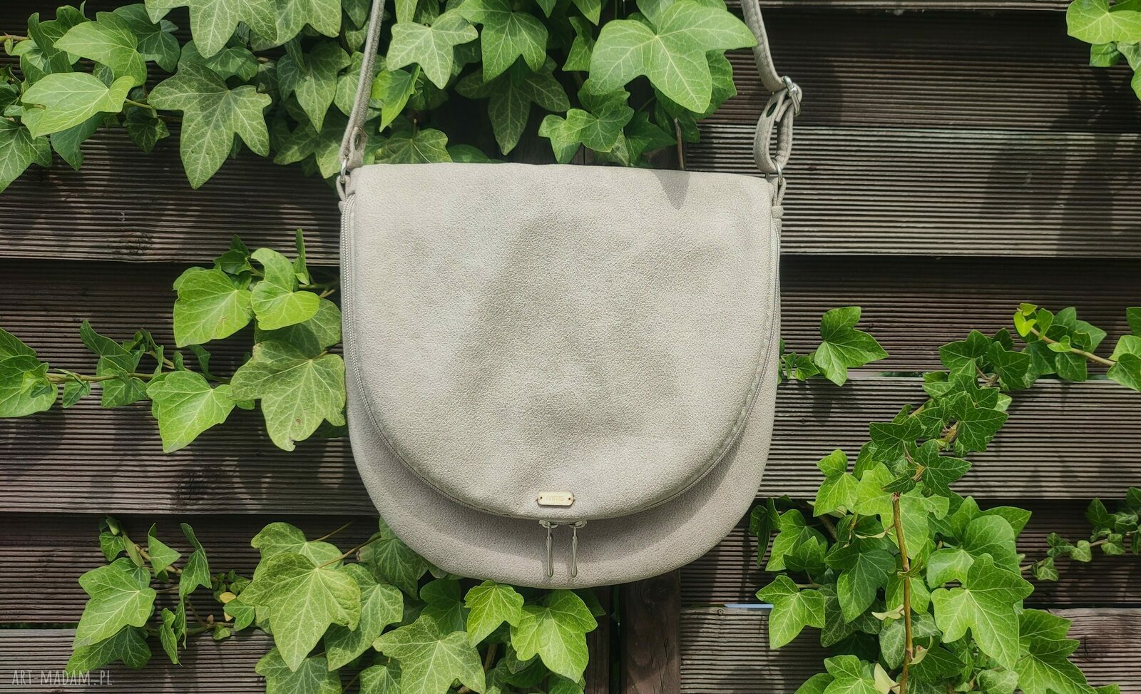 Listonoszka nubuk beż XS Handmade