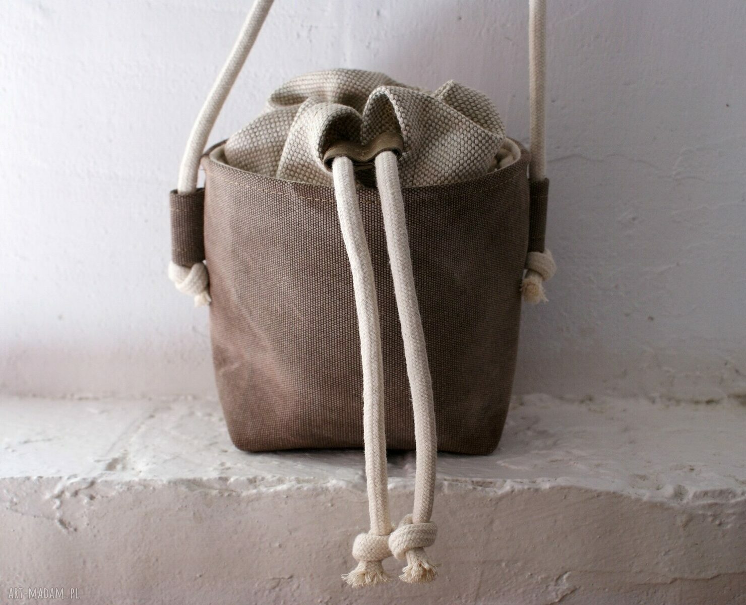 Safari basket mini len plecionka HandMade