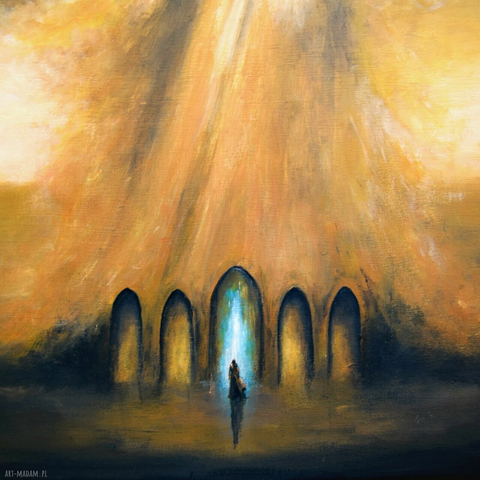 Verba sumus VII - ręcznie malowany obraz surrealistyczny akryl do wnętrza (70x100)
