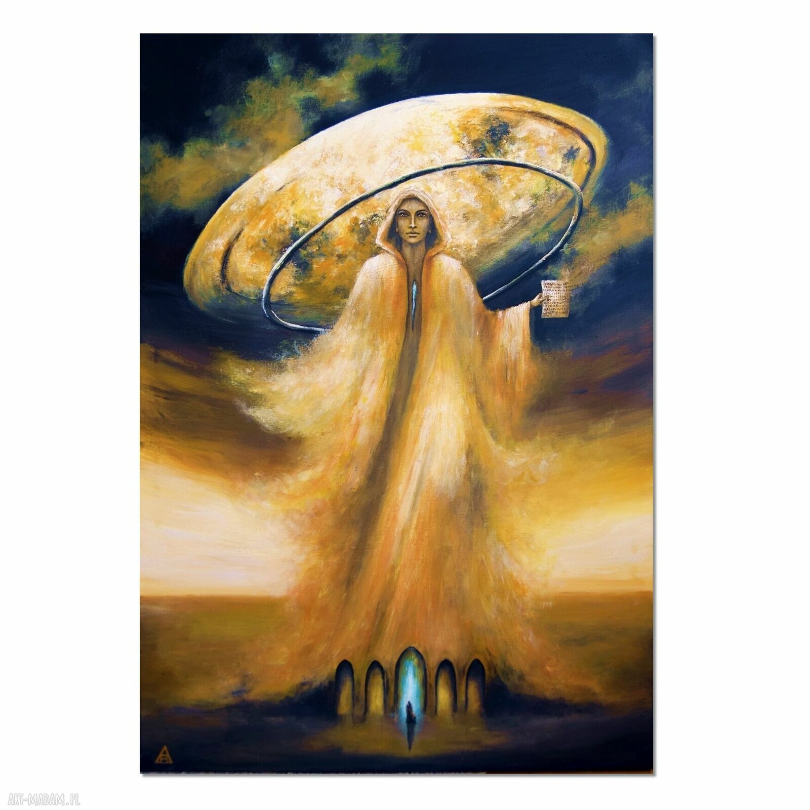 Verba sumus VII - ręcznie malowany obraz surrealistyczny akryl do wnętrza 70x100