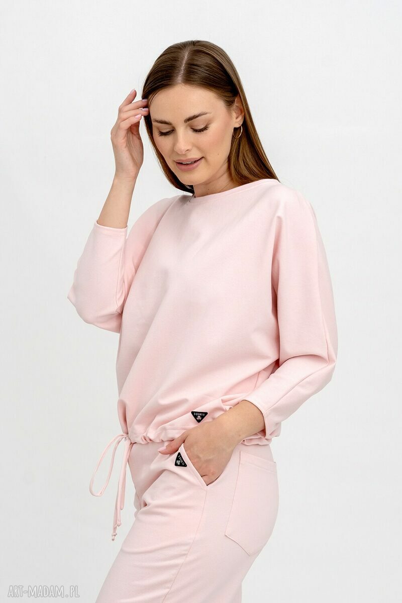 Bluza Verona w kolorze róż - wiązana, ręcznie szyta (ON SIZE)