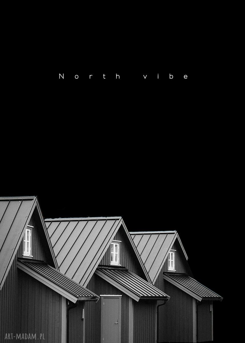 North Vibe - grafika skandynawska 50x70 w czarnej ramie do Twojego wnętrza