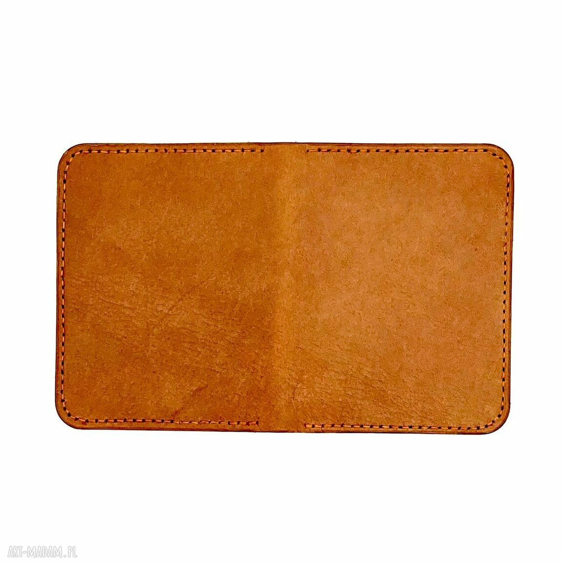 portfele: Jasno brązowy portfel uszyty ręcznie ze skóry. ręczne wykonanie