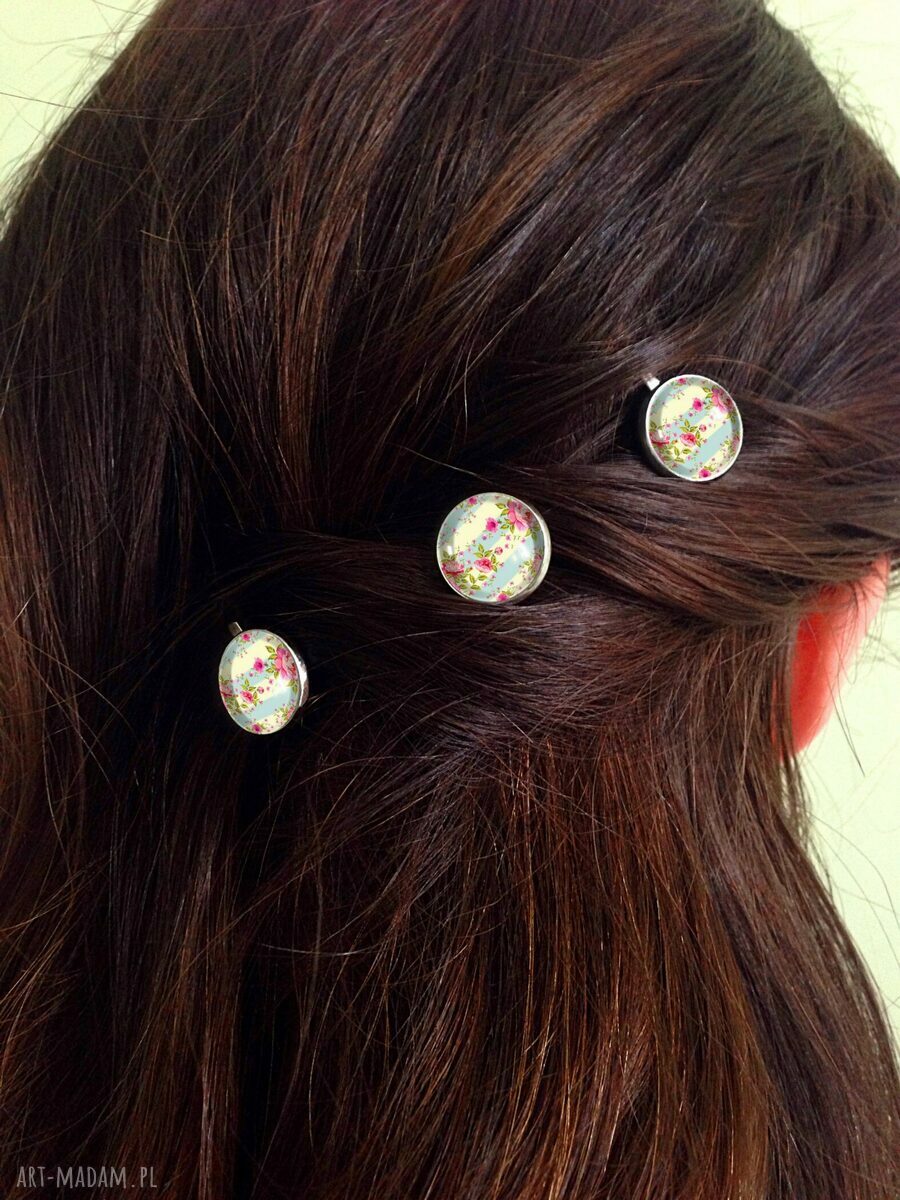 ozdoby do włosów: Retro róże 3 wsuwki do włosów Autorskie