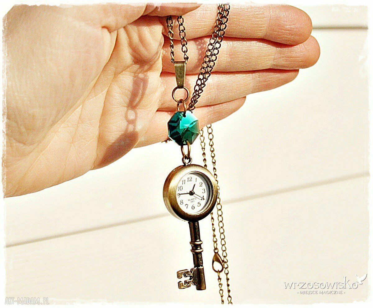 Zegarek klucz ze Swarovskim handmade