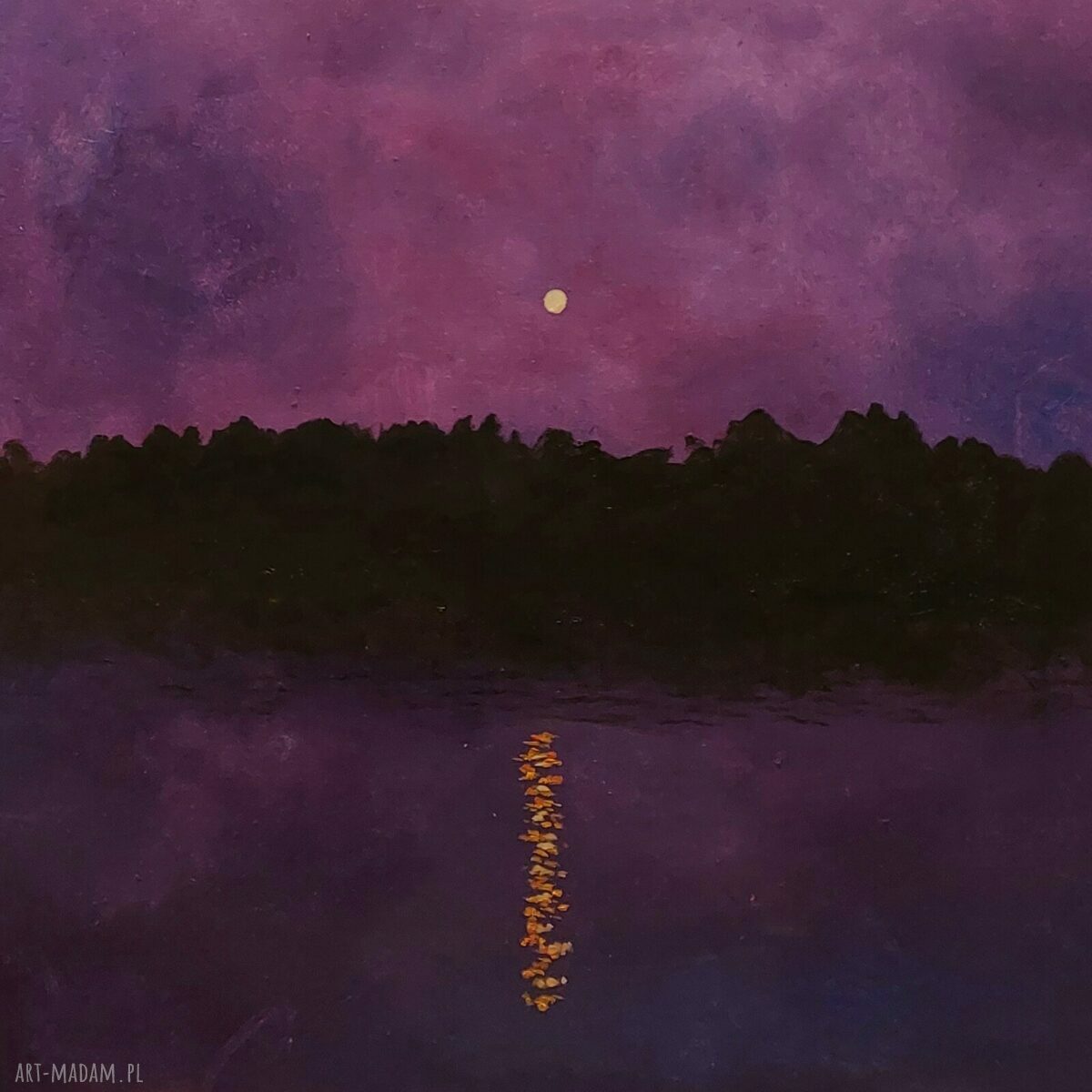 Violet Noir - abstrakcyjny obraz ręcznie malowany