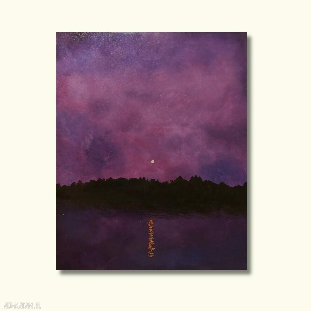 Violet Noir - abstrakcyjny obraz ręcznie malowany