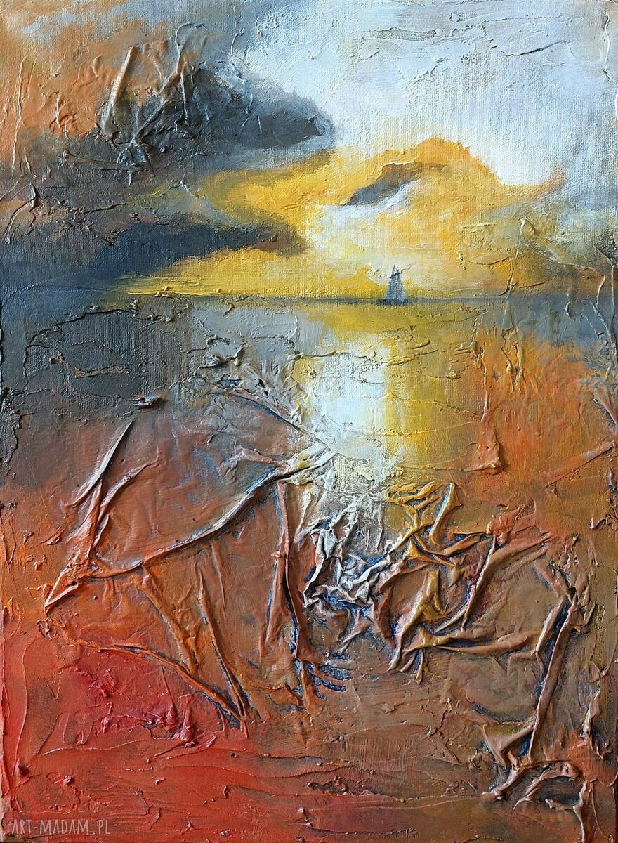 Morze w brązach - obraz akrylowy 40x30 cm, gotowy do zawieszenia bez ramy