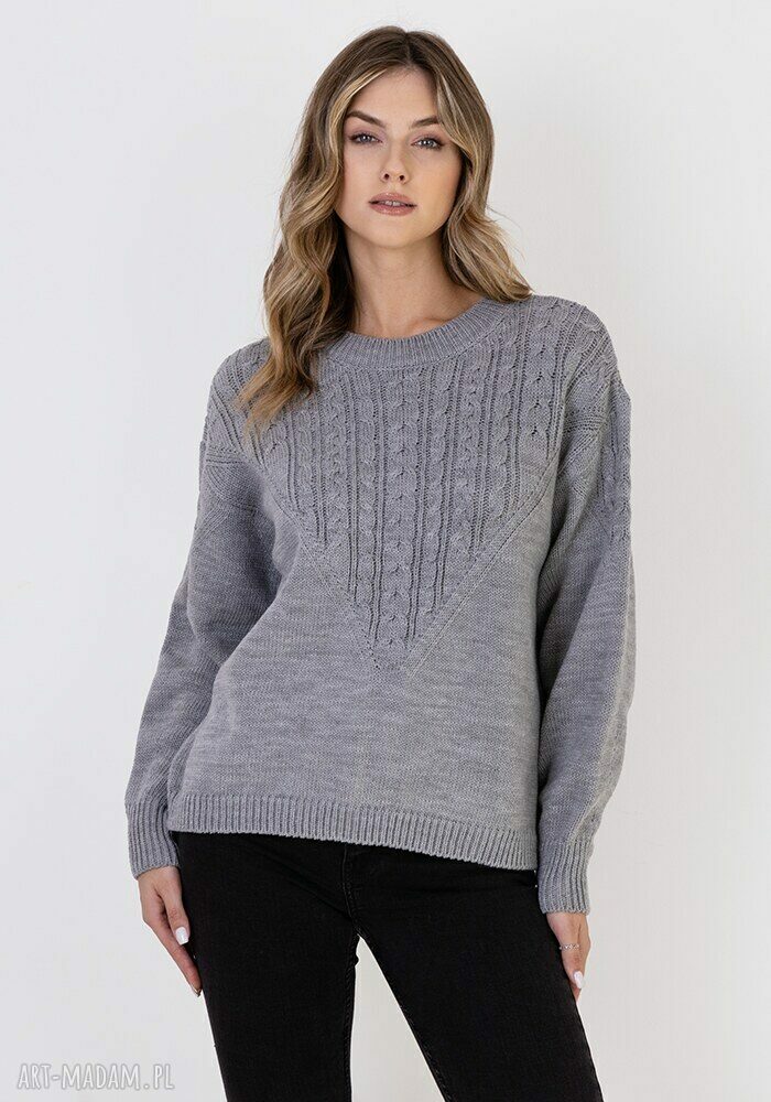 Sweter w charakterze bluzy - SWE322 szary MKM