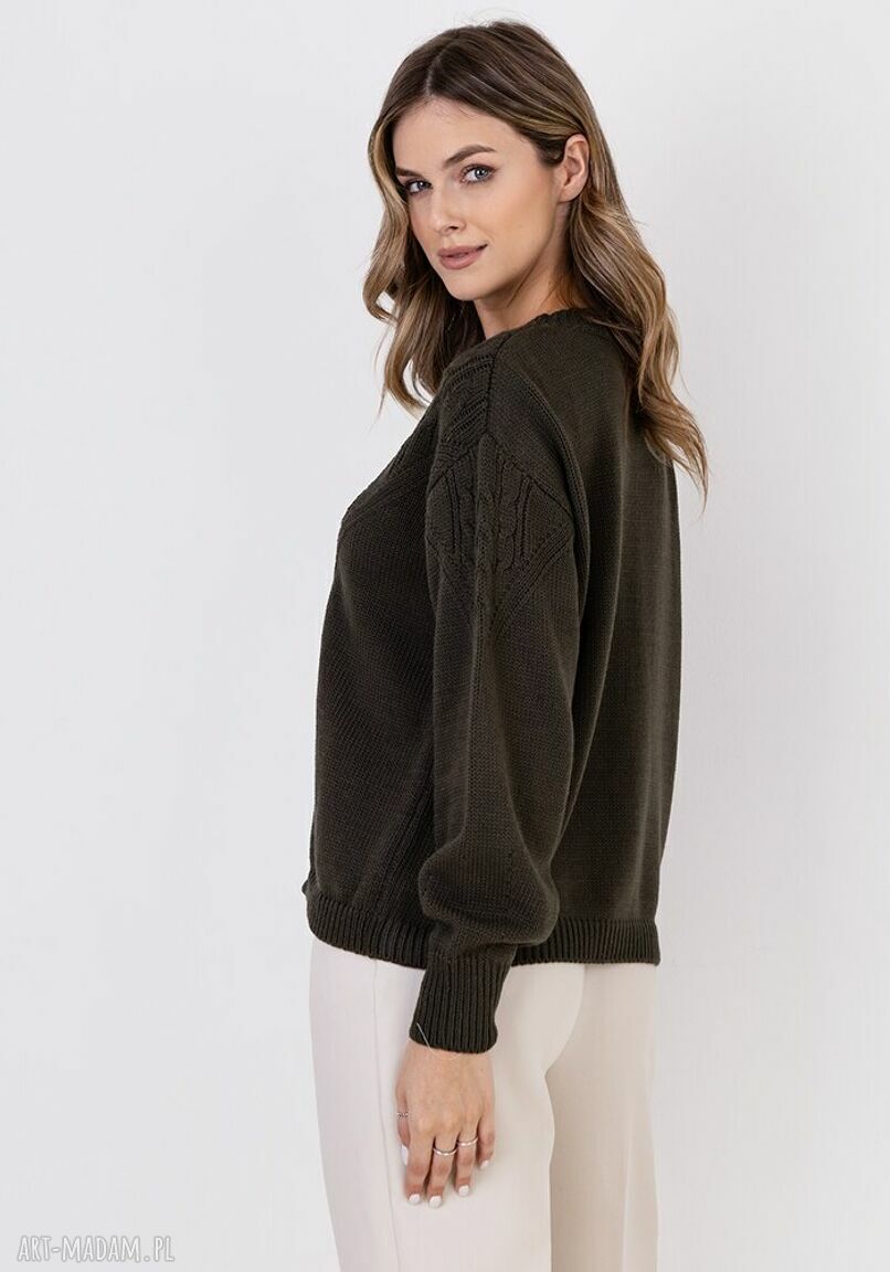 Sweter w charakterze bluzy - SWE322 zielony MKM