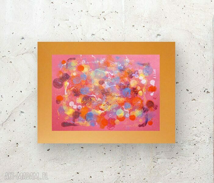 Grafika boho 30x40 - ręcznie malowana abstrakcja w ciepłych kolorach
