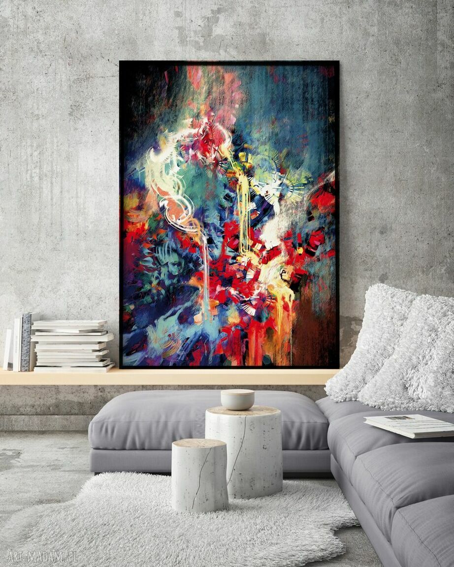 Plakat w czarnej ramie abstrakcja - format 50x70 cm (B2) Hogstudio