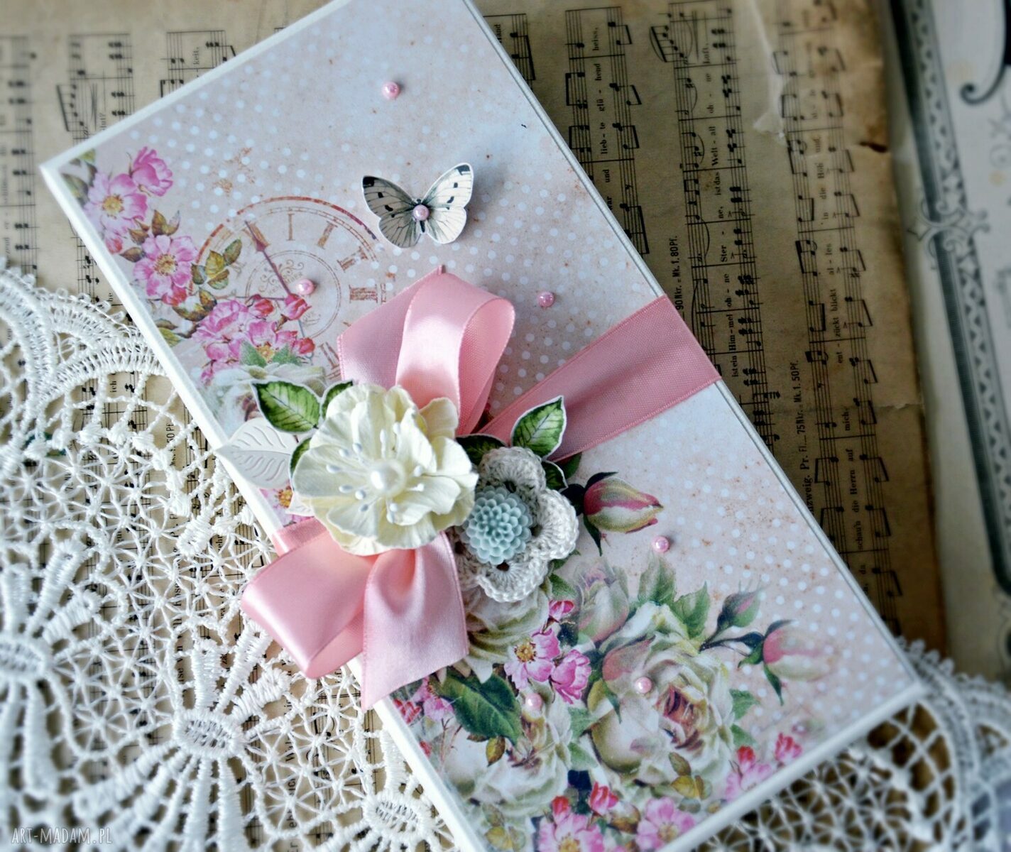 scrapbooking kartki: W Dniu Ślubu najpiekniejsze życzenia kartka ręcznie robiona Handmade