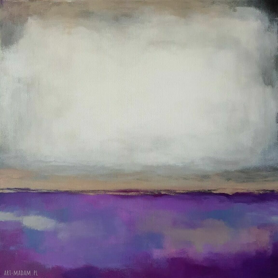 Obraz akrylowy 60x60 cm w fioletach - abstrakcja ze złotymi akcentami
