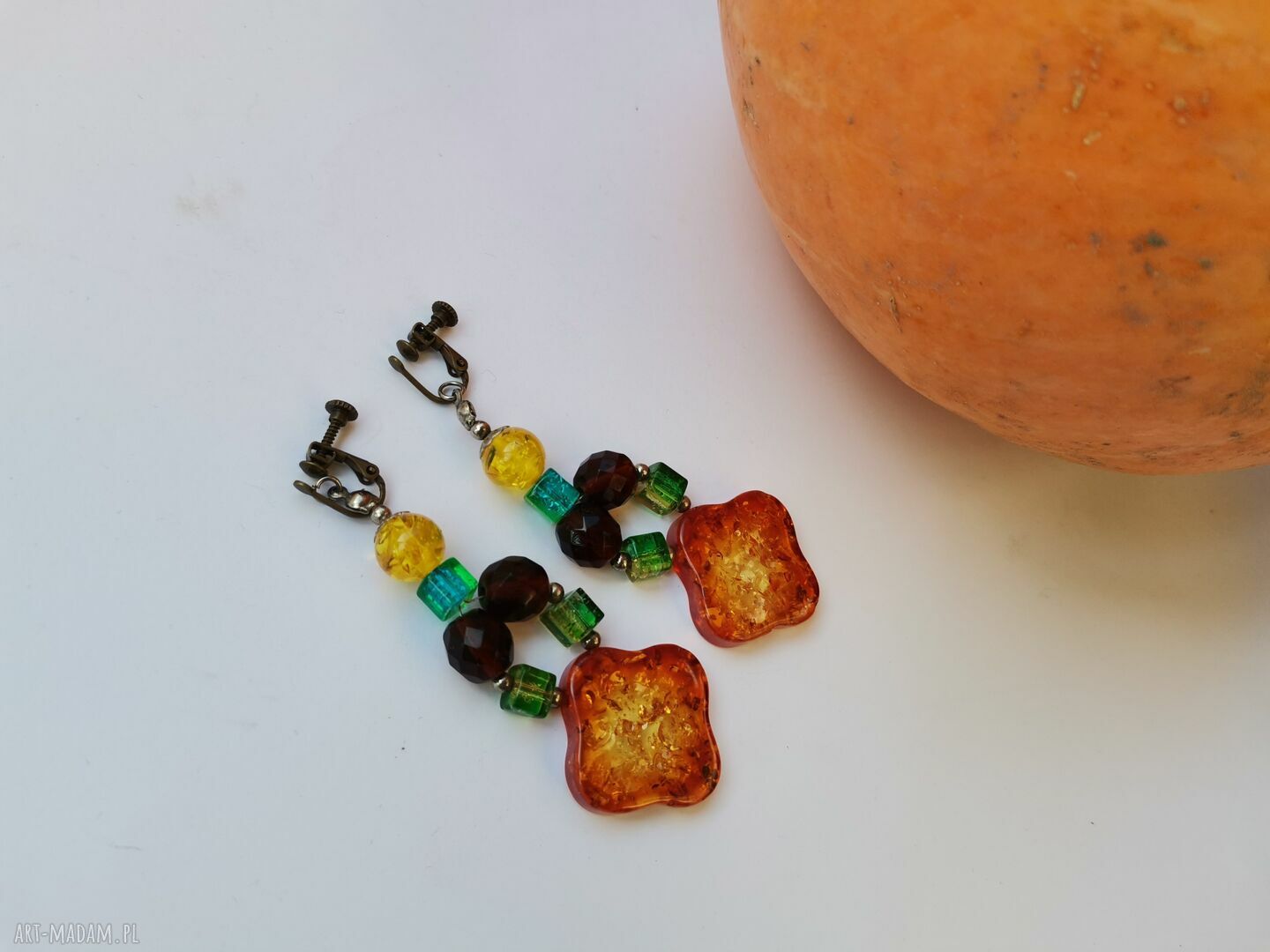 Klipsy w kolorach jesieni - lekkie frędzle boho