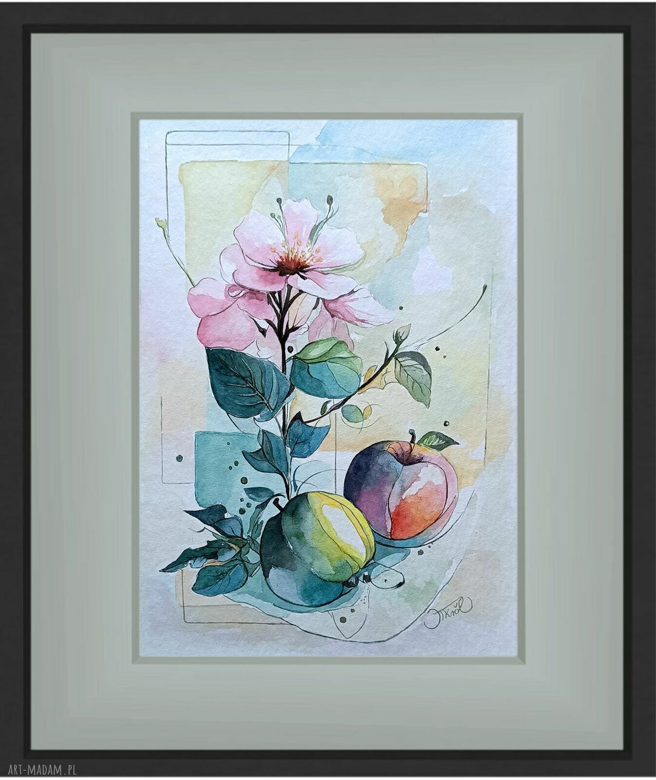 W kolorach natury - akwarela kwiaty 23x31 cm