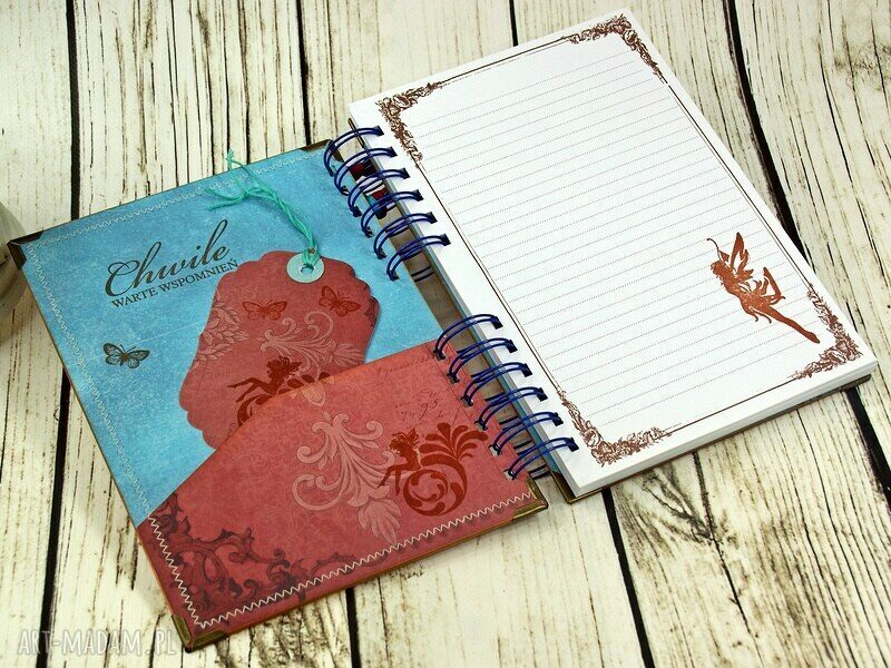 Pamiętnik w krainie elfów - notatnik A5 ręcznie robiony scrapbooking