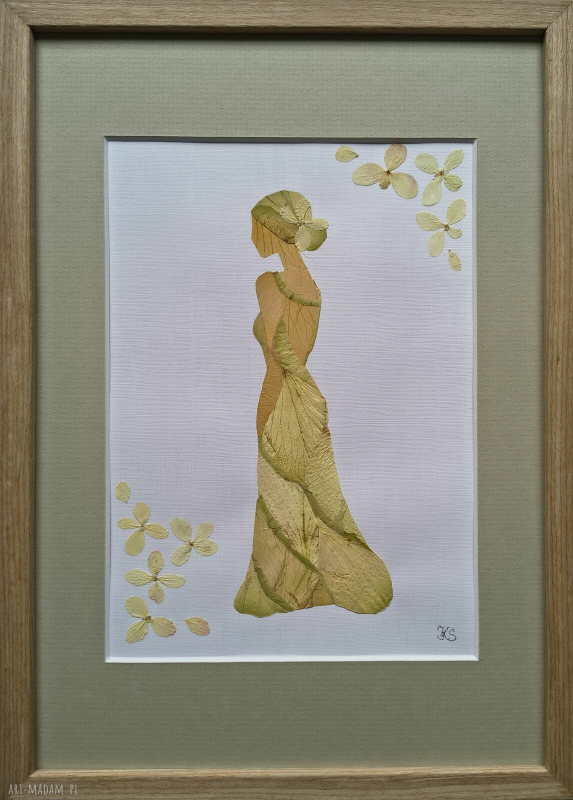 W objęciach natury - obraz botaniczny z suszonych kwiatów 21 x 30 cm
