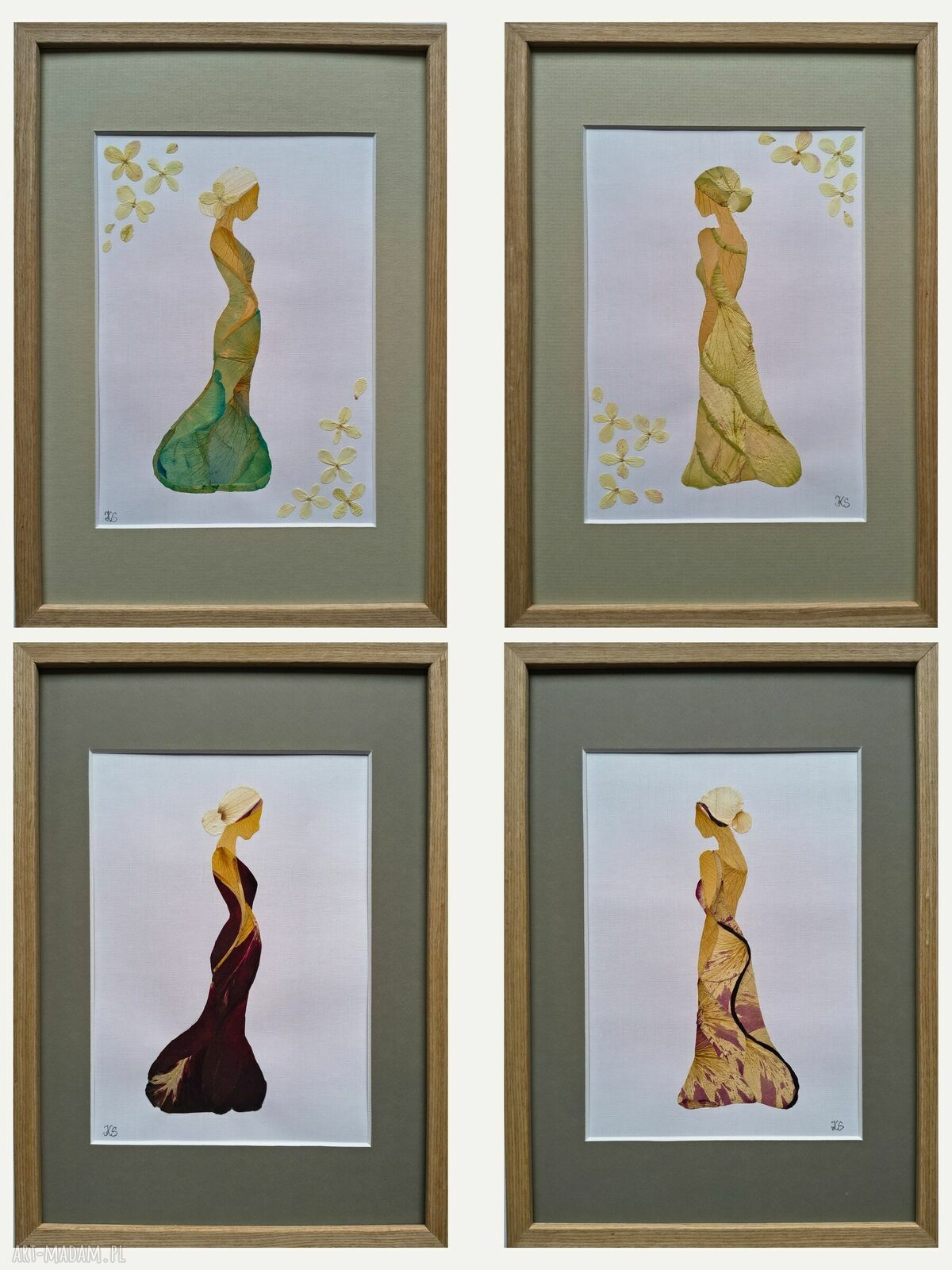 W objęciach natury - obraz botaniczny z suszonych kwiatów 21 x 30 cm
