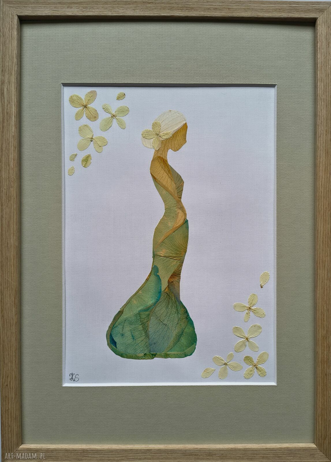 W odcieniach natury - obraz botaniczny z suszonych kwiatów 21x30 cm