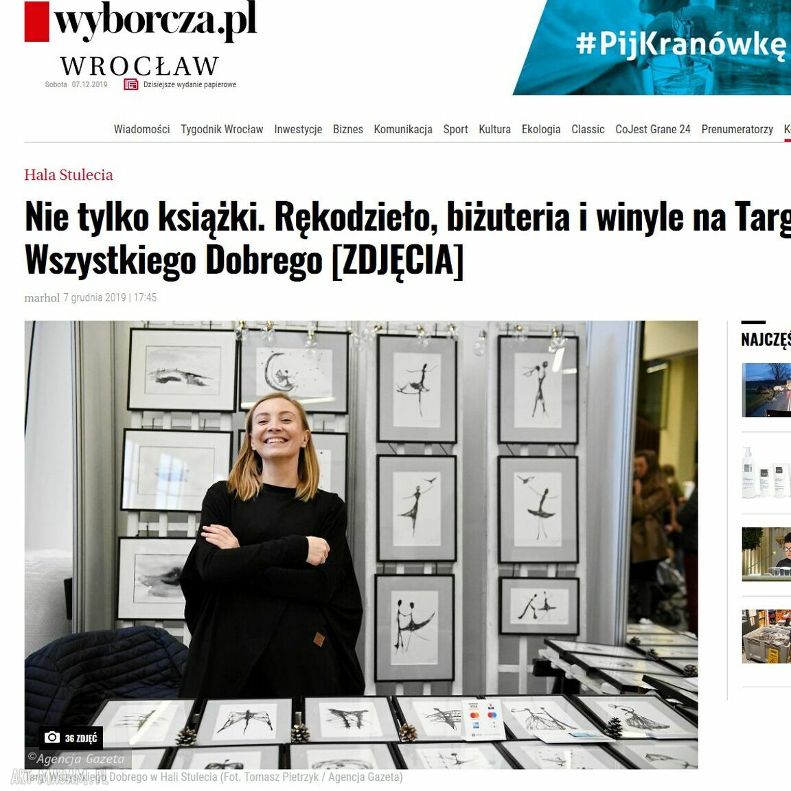 Grafika w oprawie nr 46 Maja Gajewska - czarno-biała, gotowa do powieszenia