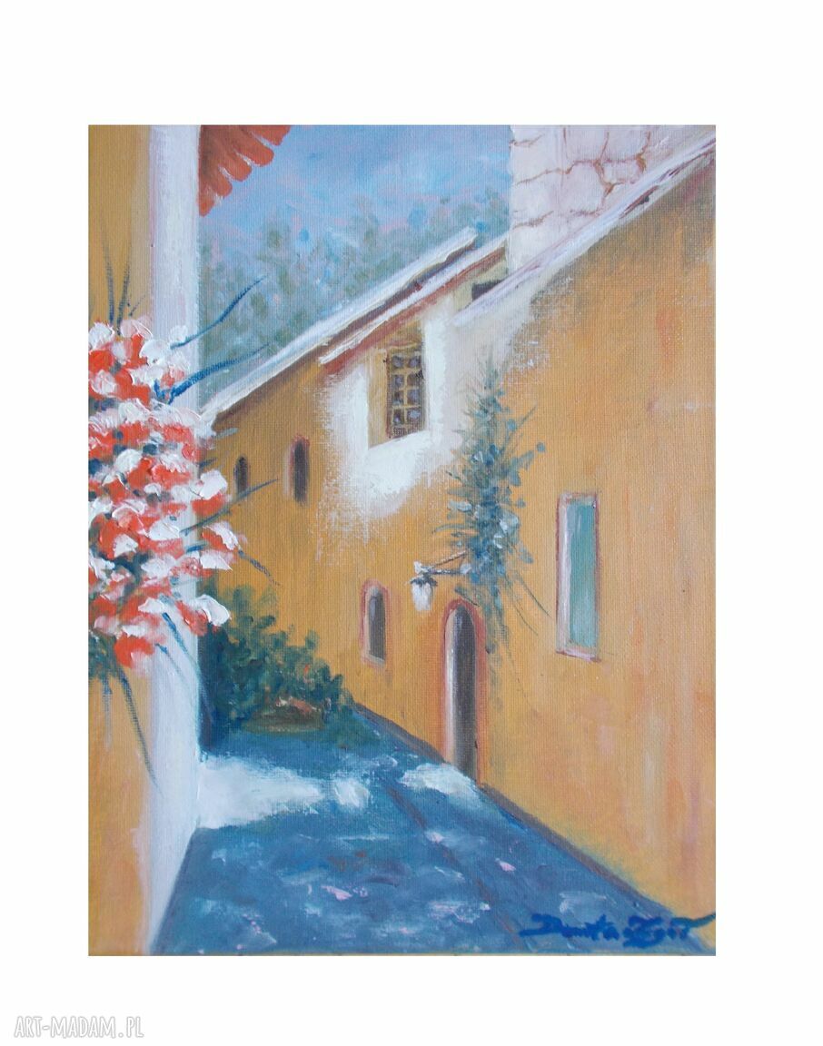 Uliczka w Prowansji - ręcznie malowany obraz olejny