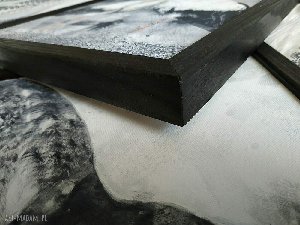 Obrazy w ramie LIŚĆ 5R - 84x40cm na PŁÓTNIE kwiaty nowoczesne