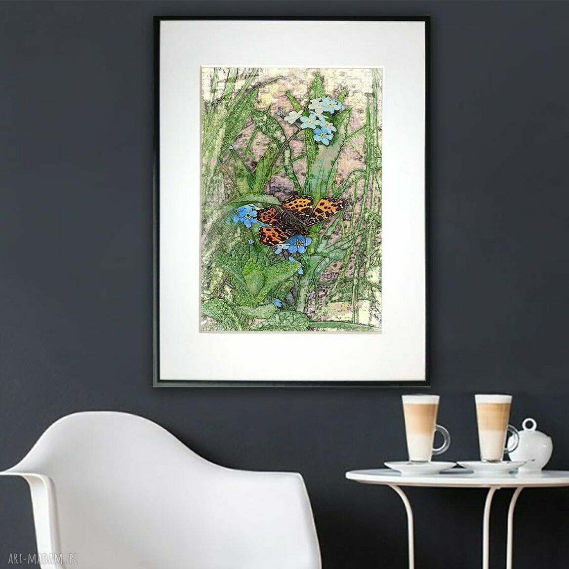 Grafika w ramie "Pod skrzydłami motyla" 30x40
