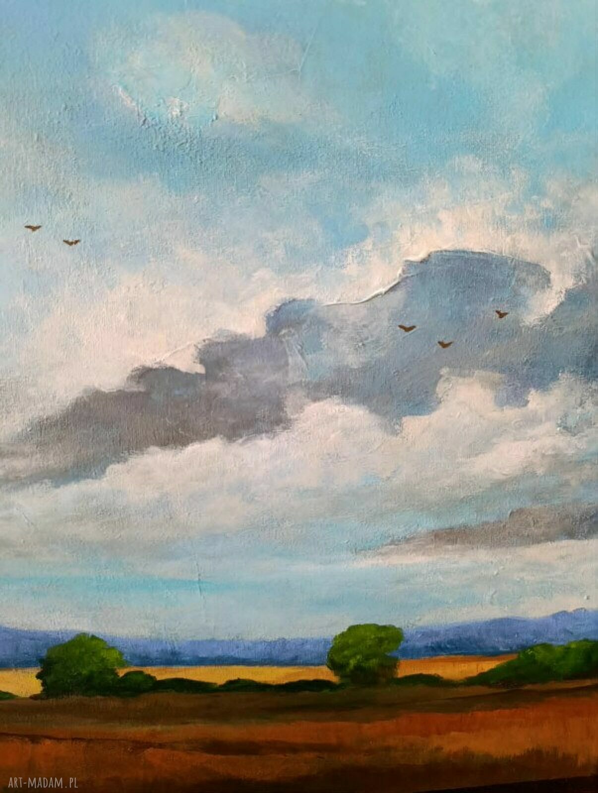 W samo południe - oryginalny obraz akrylowy na płótnie 50 x 40 cm