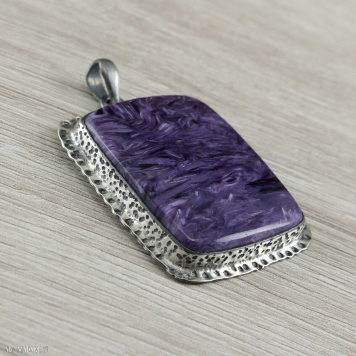 Czaroit w srebrze 925/999 - wisiorek handmade 1848a