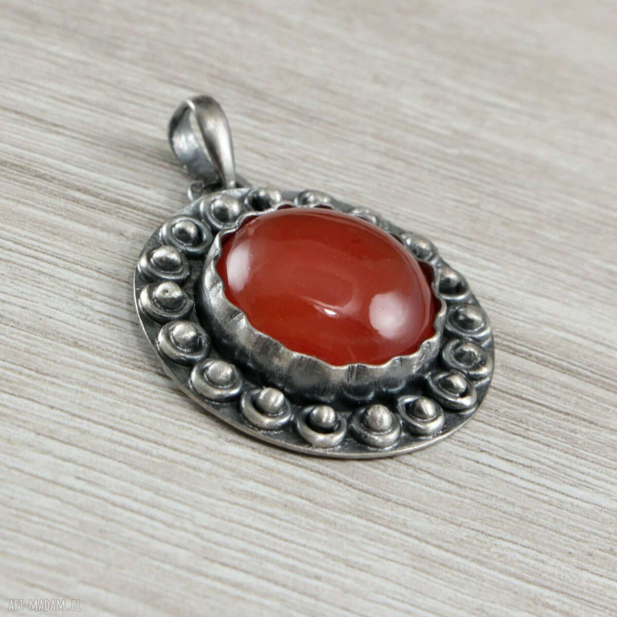 Karneol w srebrze 925 - wisior 1707a od Chile Art