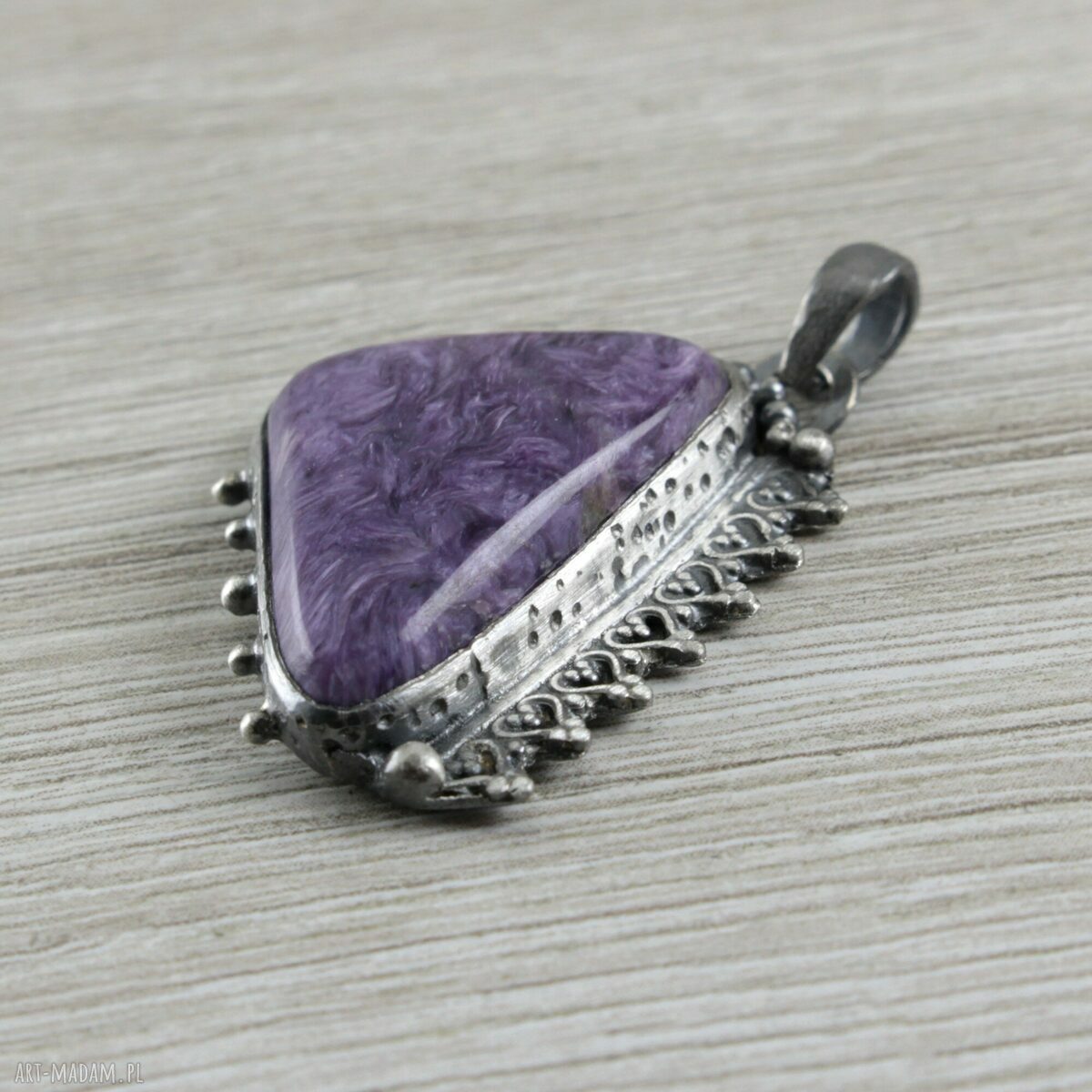 Czaroit w srebrze 925 - ozdobny wisior handmade 1892a
