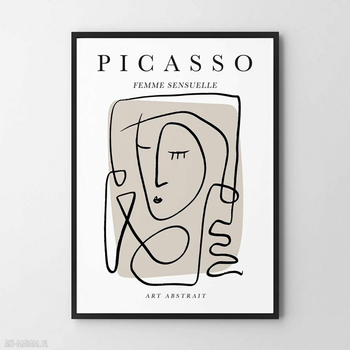 Plakat w stylu Picassa z kobietą (szkic) 40x50 cm - jasny
