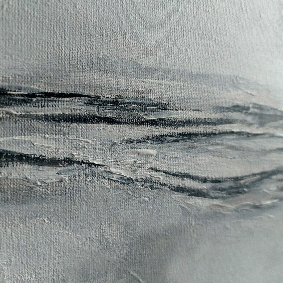 Obraz akrylowy 40x40 w szarości - kwadrat, ręcznie malowany