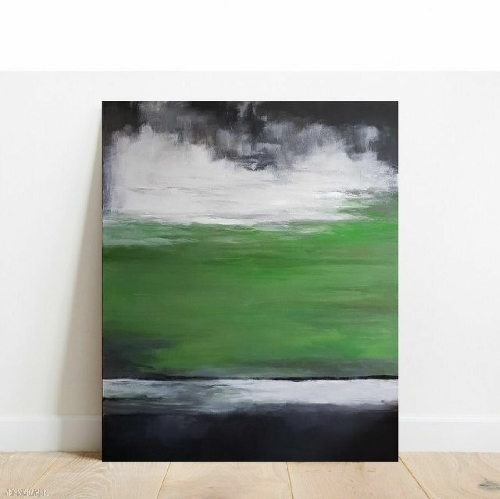 W ZIELENIACH - obraz akrylowy abstrakcja 100x80 cm