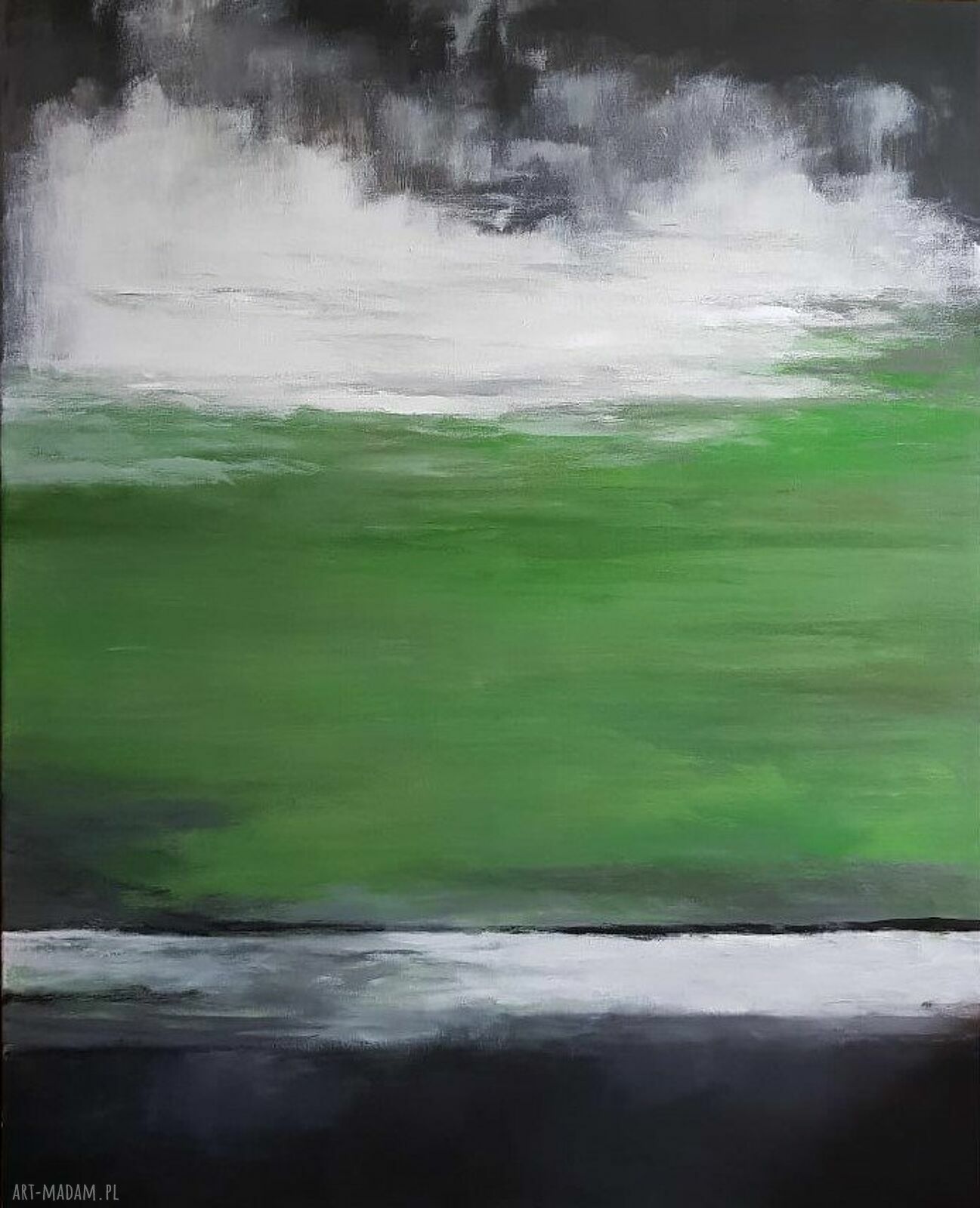 W ZIELENIACH - obraz akrylowy abstrakcja 100x80 cm