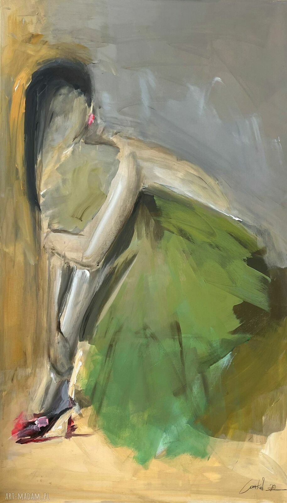 W Zielonej - obraz na płótnie 120x70 cm Louka w zielonych barwach