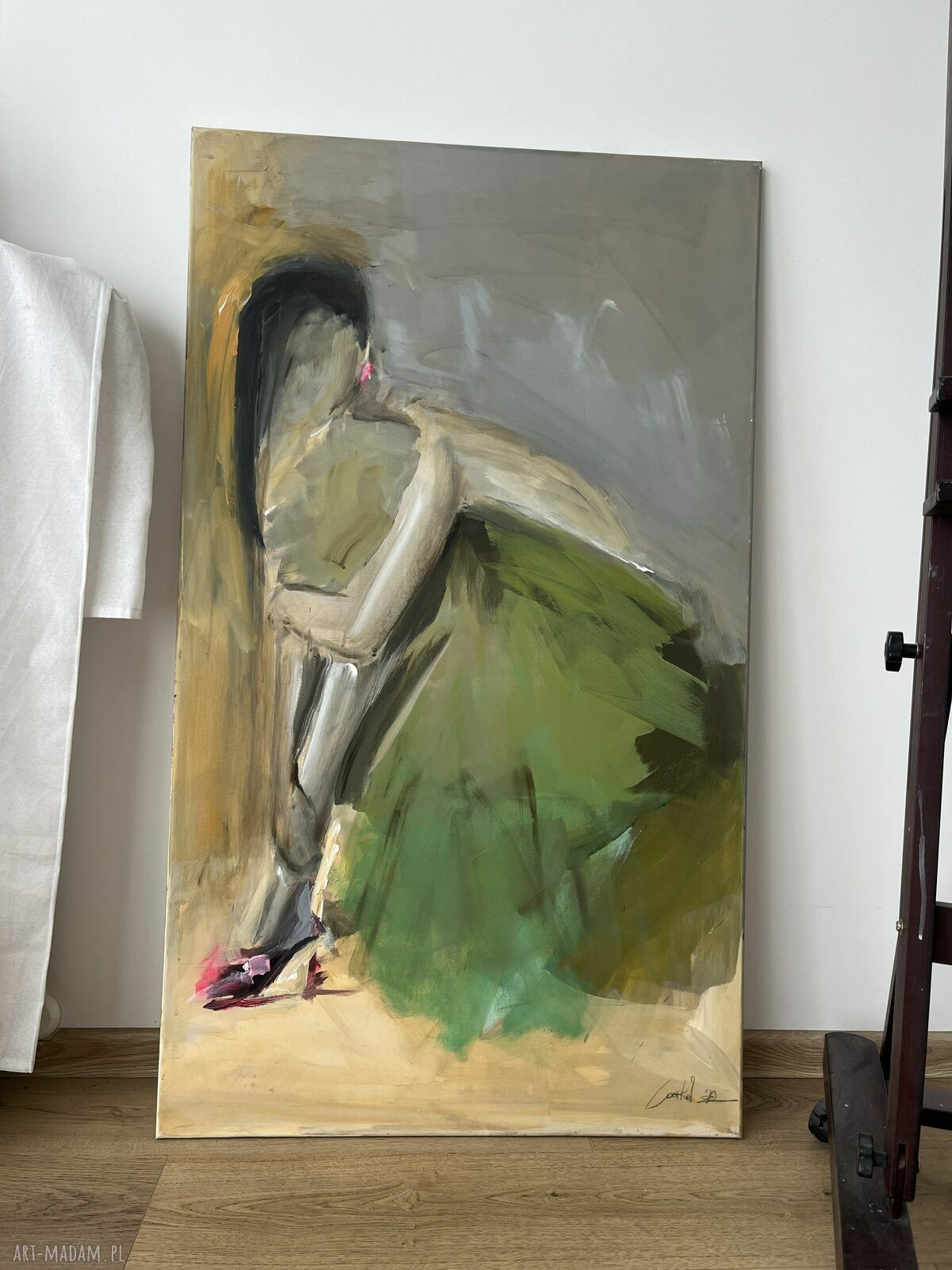 W Zielonej - obraz na płótnie 120x70 cm Louka w zielonych barwach
