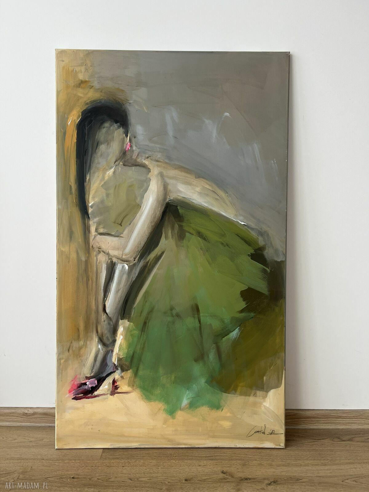 W Zielonej - obraz na płótnie 120x70 cm Louka w zielonych barwach