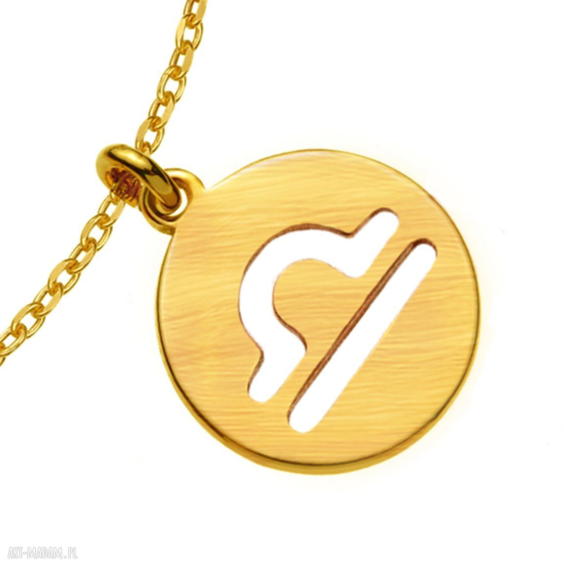 bransoletki: Złota matowa bransoletka z zodiakiem Wagi ręcznie wykonane