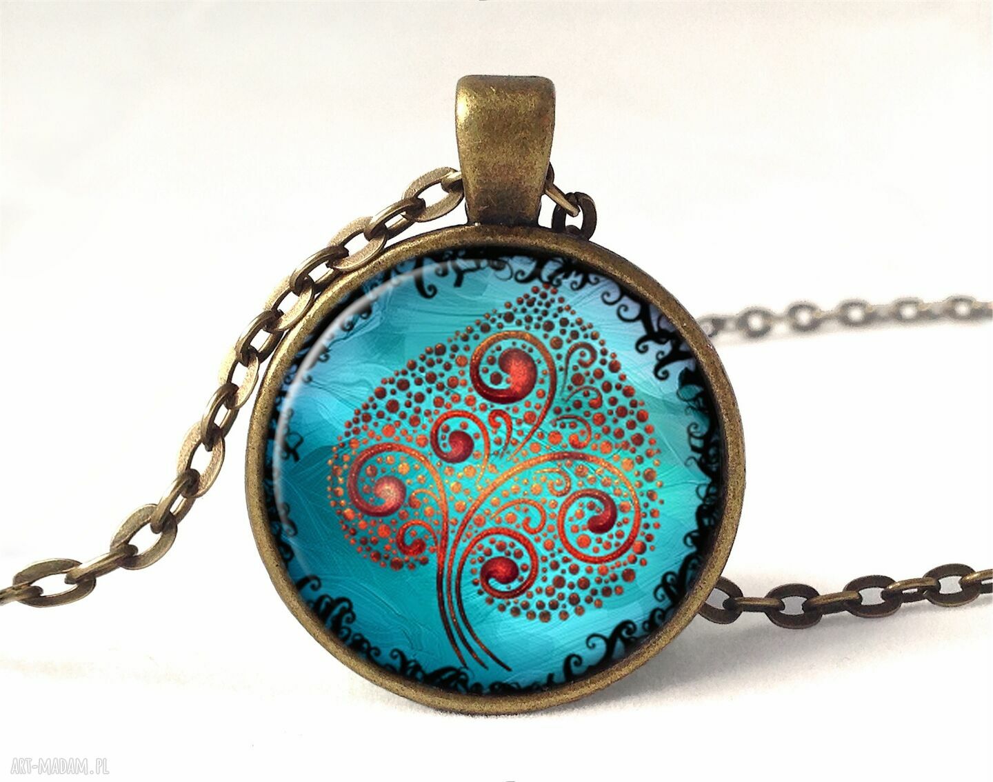 Drzewo miłości medalion łańcuszkiem walentynki prezent