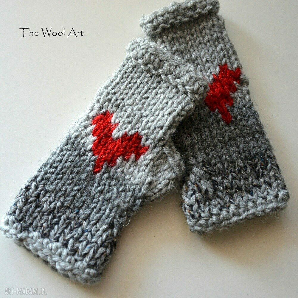 rękawiczki: walentynkowe rękawiczki Ręcznie robione