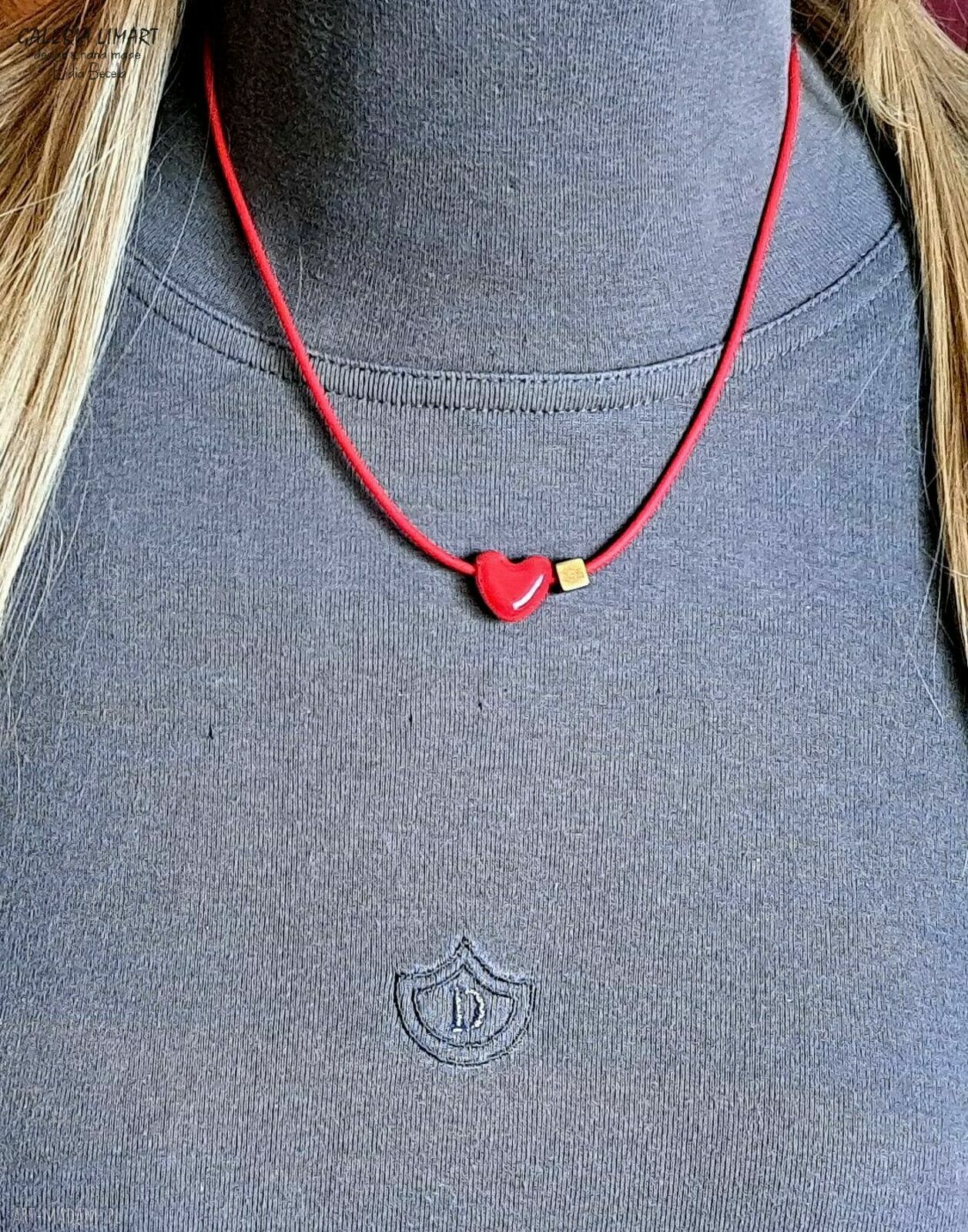 Walentynkowe serce z ceramiki - wisiorek handmade dla ukochanej osoby