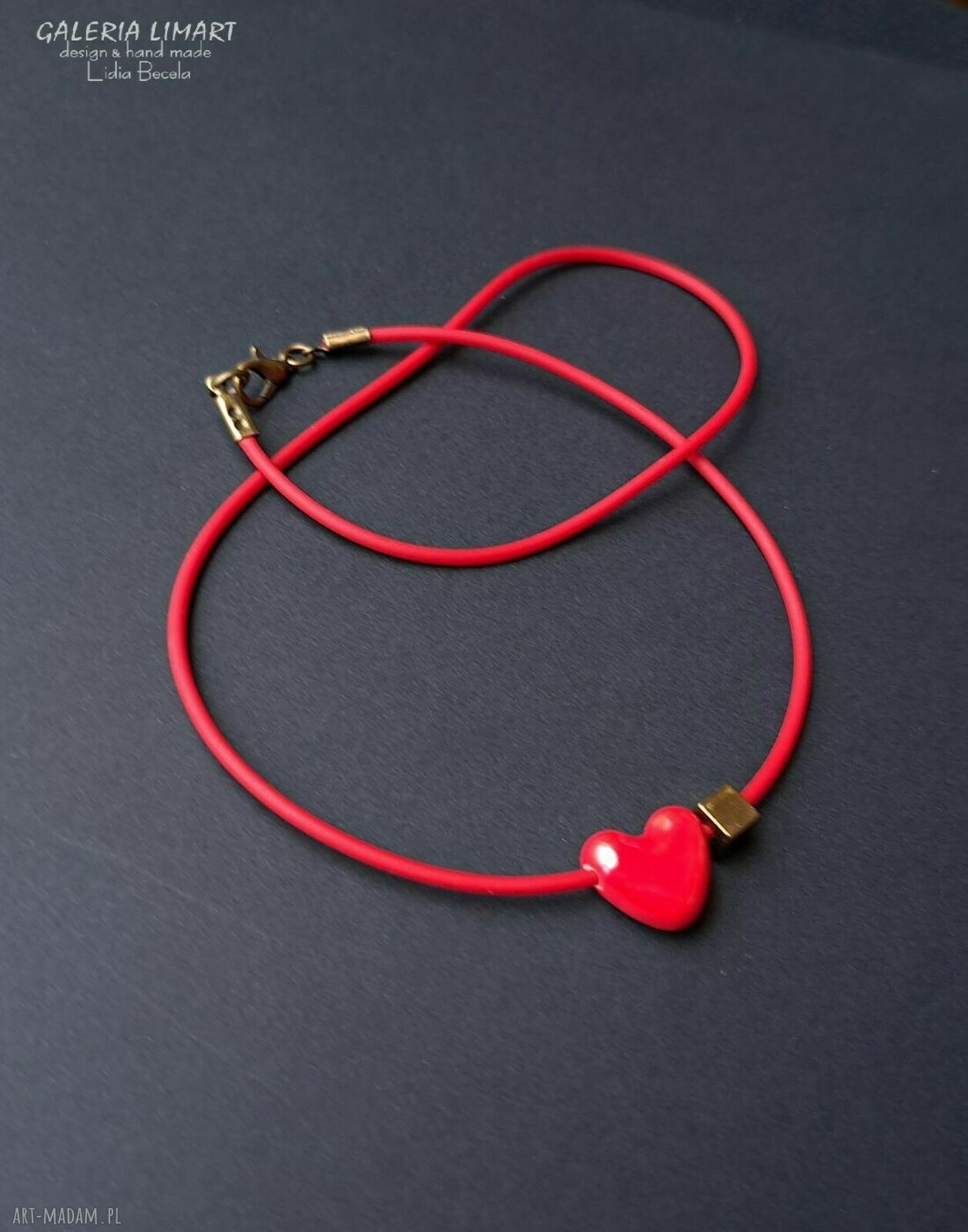 Walentynkowe serce z ceramiki - wisiorek handmade dla ukochanej osoby