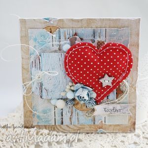 walentynkowy album leporello - czerwone scrapbooking albumy