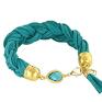 ręczne wykonanie bransoletki braid turquoise & gold